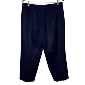 Sag Harbour Suit Navy Blue‎ Pleated Cropped Trousers Women's Size 14 Polyester